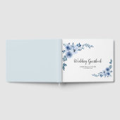 Livre D'or belle aquarelle fleurie bleu mariage (Complet)