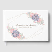 Livre D'or Belle aquarelle Succulents Mariage (Recto)