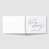 Livre D'or Belle Calligraphie Blanche De Lavage En Mémoire D' (Complet)