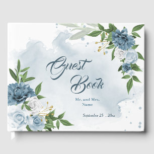 Livre D'or belle couleur bleue fleurs verdure