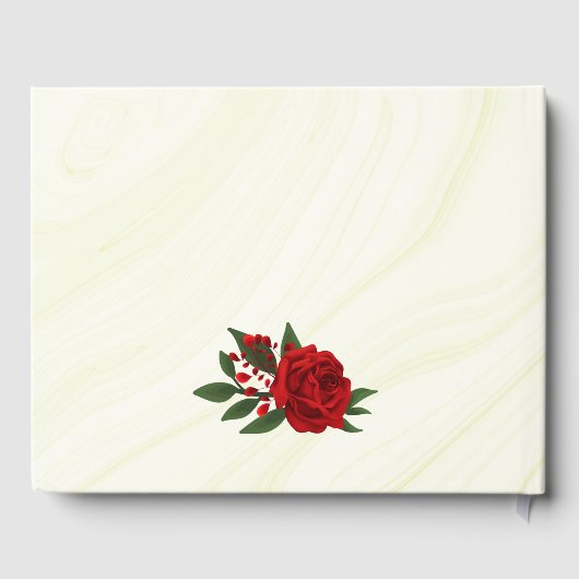 Livre D'or belle fleurs rouges verdure (Verso)