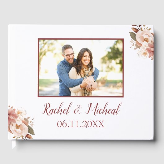 Livre D'or Belle photo de Mariage Floral (Recto)