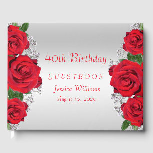 Livre D'or Belle Romantique Roses Rouges Anniversaire