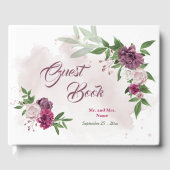 Livre D'or belle rose mauve bordeaux fleurs vert (Recto)