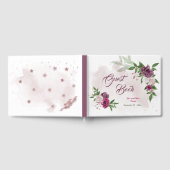 Livre D'or belle rose mauve bordeaux fleurs vert (Complet)