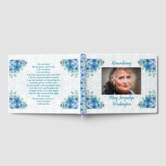 Livre D'or Belle Violette Bleue Mémorial "Ne pas rester" (Complet)