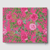 Livre D'or Belles roses de mariage rose vif Floral (Verso)