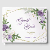 Livre D'or belles teintes violettes fleurs géométriques (Recto)