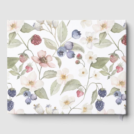 Livre D'or Berry Baby shower doux Fleurs et baies sauvages (Verso)