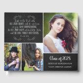 Livre D'or Bible chrétienne rustique Verse Graduation Photo (Recto)