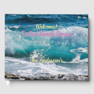 Livre D'or Bienvenue À Notre Maison De Plage, Vagues D'Océan