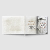 Livre D'or Birch Tree and Carved Heart Rustic Mariage (Complet)