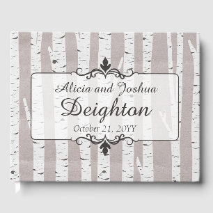Livre D'or Birch Tree Rustic Nature Mariage Personnalisé