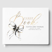 Livre D'or Black Bow Gold Script Guest Book (Recto)