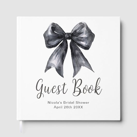 Livre D'or Black Coquette Bow Bridal Shower Guest Book (Recto)