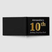 Livre D'or Black, Faux Gold 10e fête d'anniversaire + Nom per (Complet)