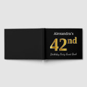 Livre D'or Black, Faux Gold 42e fête d'anniversaire + Nom per (Complet)