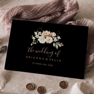Livre D'or Black Forme Royal Floral Mariage