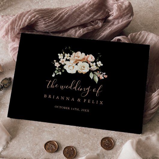 Livre D'or Black Forme Royal Floral Mariage