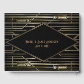 Livre D'or Black & Gold 20's Art Déco Gatsby Glam Mariage (Verso)