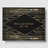 Livre D'or Black & Gold 20's Art Déco Gatsby Glam Mariage (Recto)