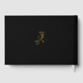 Livre D'or Black/Gold Floral Monogram Calligraphy Wedding (Verso)