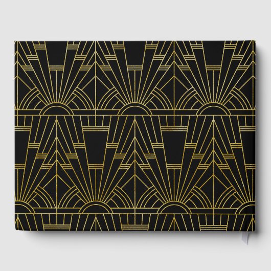 Livre D'or Black & Gold Great Gatsby Art Déco Mariage (Verso)