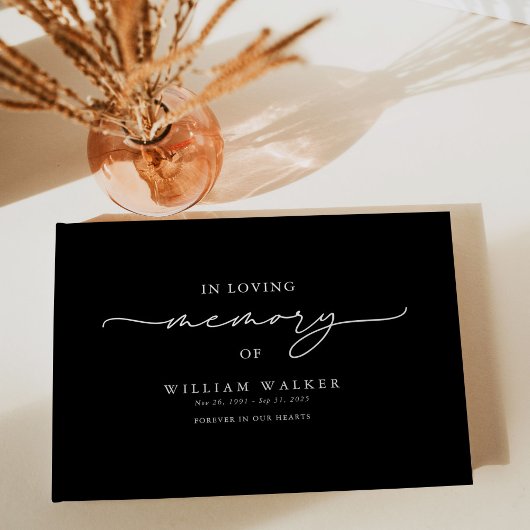 Livre D'or Black In Loving Memory Memorial Funeral