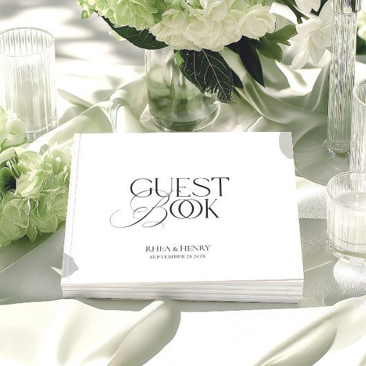 Livre D'or Black & White Modern Minimalist Wedding 