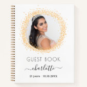 Livre d'or blanc d'anniversaire parties scintillan (Devant)