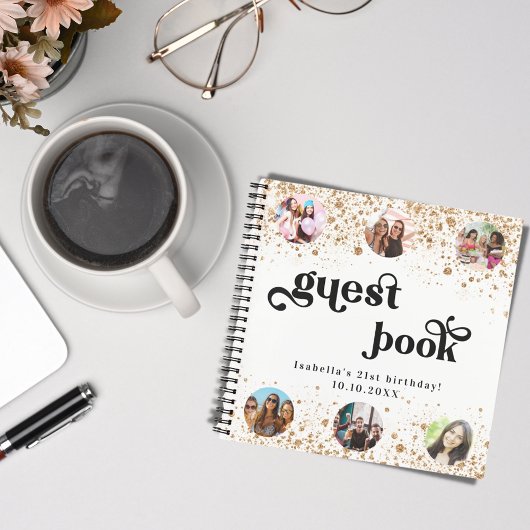 Livre d'or blanc d'anniversaire parties scintillan