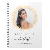 Livre d'or blanc d'anniversaire parties scintillan (Devant)
