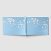 Livre D'or Blanc Floral Branche Hiver Bleu Élégant Mariage (Complet)