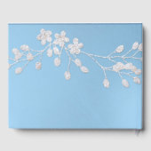 Livre D'or Blanc Floral Branche Hiver Bleu Élégant Mariage (Verso)