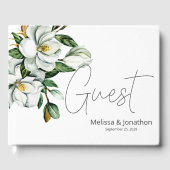 Livre D'or Blanc Magnolia Floral Mariage Rustc (Recto)