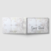 Livre D'or Blanc Reflet Peonies & Coeurs Mariage élégant (Complet)