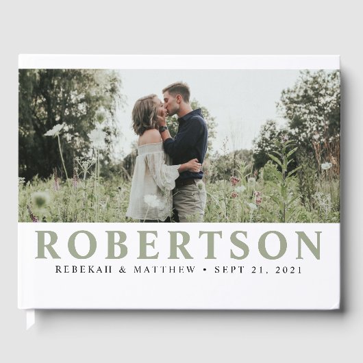 Livre D'or Blanc simple et élégant | Photo Guest book (Recto)