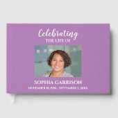 Livre D'or Blanc sur Lavender Célébration de la vie avec phot (Recto)