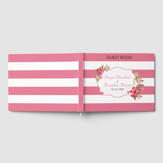 Livre D'or Blancs Et Roses Motif Et Fleurs (Complet)