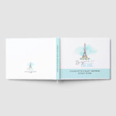 Livre D'or Bleu Bonjour Bébé Baby shower Tour Eiffel (Complet)
