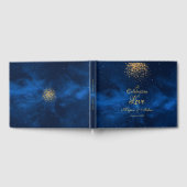 Livre D'or Bleu céleste romantique avec Confetti d'or (Complet)