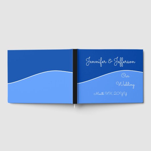 Livre D'or Bleu clair, Bleu foncé, Courbe blanche + Noms (Complet)