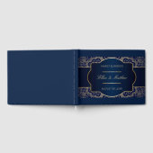 Livre D'or Bleu de luxe, Marine, Or, Réception de mariage (Complet)