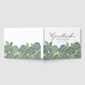 Livre D'or Bleu Dusty Mariage Hydrangea Botanique Floral (Complet)