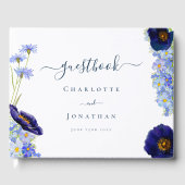 Livre D'or Bleu Fleur sauvage moderne (Recto)