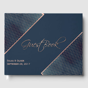 Livre d'or bleu marine et Rose