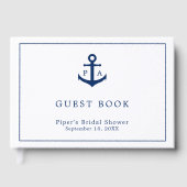 Livre D'or Bleu Nuit Ancre Naissance Monogramme Shower de Mar (Recto)