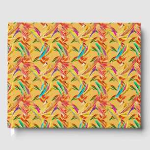 Livre D'or Bleu rouge violet Abstrait Art Déco Floral