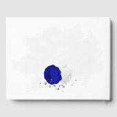 Livre D'or bleu royal et fleurs blanches argent mariage botan (Verso)