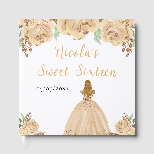Livre D'or Blonde Hair Princess Peach Sweet 16 Guest Book (Recto)